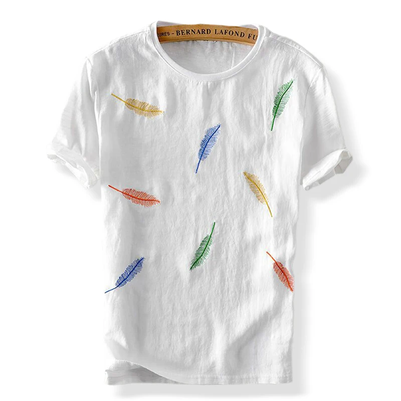 Short Sleeve Tshirt For Men Fashion Multicolor Feather Print Summer Tops O-Neck Male Casual Tees Clothing Y577 
Short Sleeve Tshirt For Men Fashion Multicolor Feather Print Summer Tops O-Neck Male Casual Tees Clothing Y577