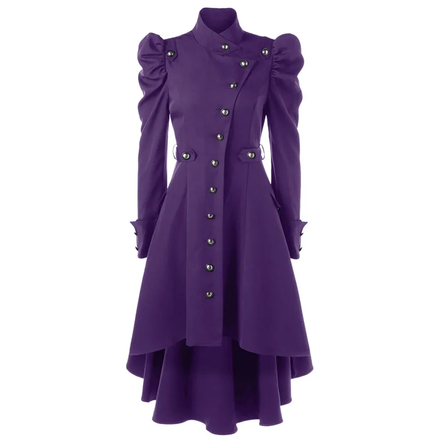 Женское винтажное пальто в стиле стимпанк длинное готическом Женская куртка