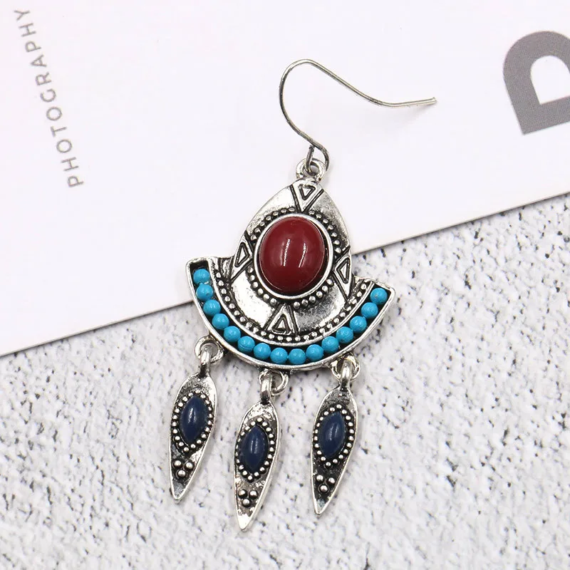 Bohemian Blue Red Beaded Tassel Drop Earrings Ethnic Silver Color Alloy For Women Vintage Stone Boho Ladies Earrings
Bohemian Blue Red Beaded Tassel Drop Earrings Ethnic Silver Color Alloy For Women Vintage Stone Boho Ladies Earrings