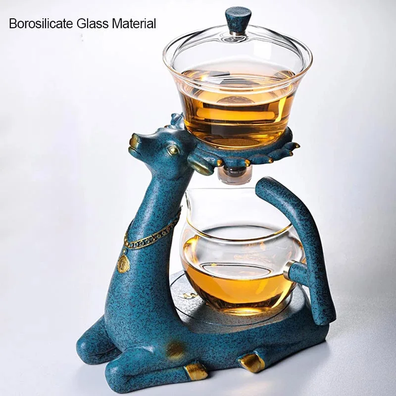 Креативный стеклянный чайник BOZZH с оленем термостойкий для заваривания чая