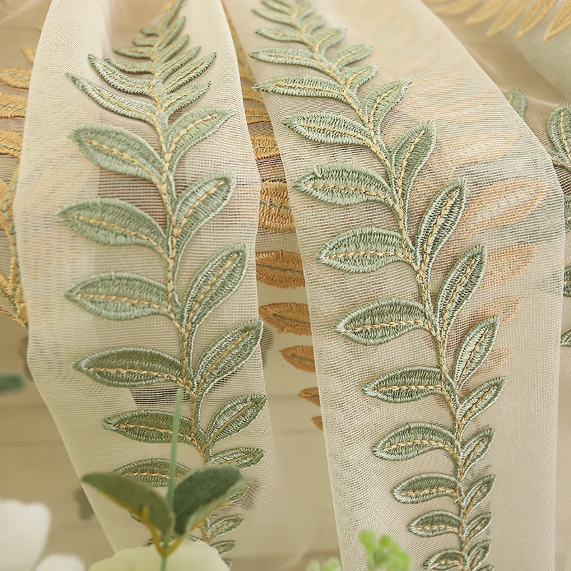 Luxury Nordic Flannel Leaf Embroidered Curtains for Living Room Bedroom Simple Modern Shading Embroidered Window Curtains Custom 
Luxury Nordic Flannel Leaf Embroidered Curtains for Living Room Bedroom Simple Modern Shading Embroidered Window Curtains Custom
