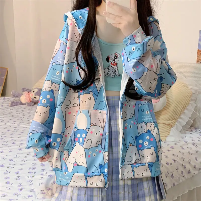 Jackets for Women 2021 Autumn Zip Up Hoodie Harajuku Japanese Cute Cartoon Anime Coats Girl Student Fall Clothes For Women
Jackets for Women 2021 Autumn Zip Up Hoodie Harajuku Japanese Cute Cartoon Anime Coats Girl Student Fall Clothes For Women