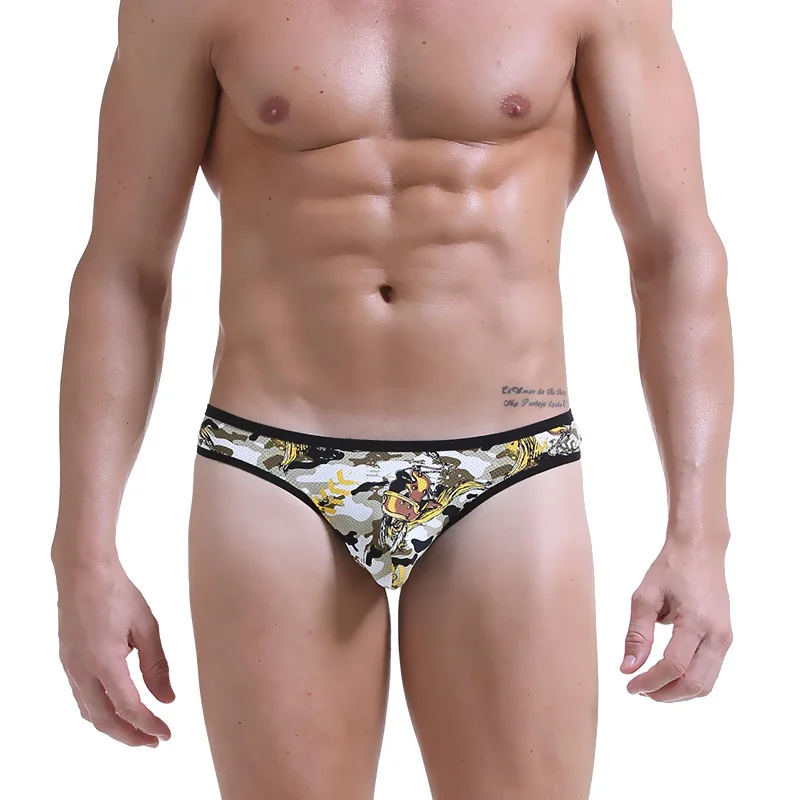 Men's Bikini Gay Lingerie Sexy Men's Lace Bikini Thong Slip Cotton Men's UnderwearCamouflage ice silk breathable underwear
Men's Bikini Gay Lingerie Sexy Men's Lace Bikini Thong Slip Cotton Men's UnderwearCamouflage ice silk breathable underwear