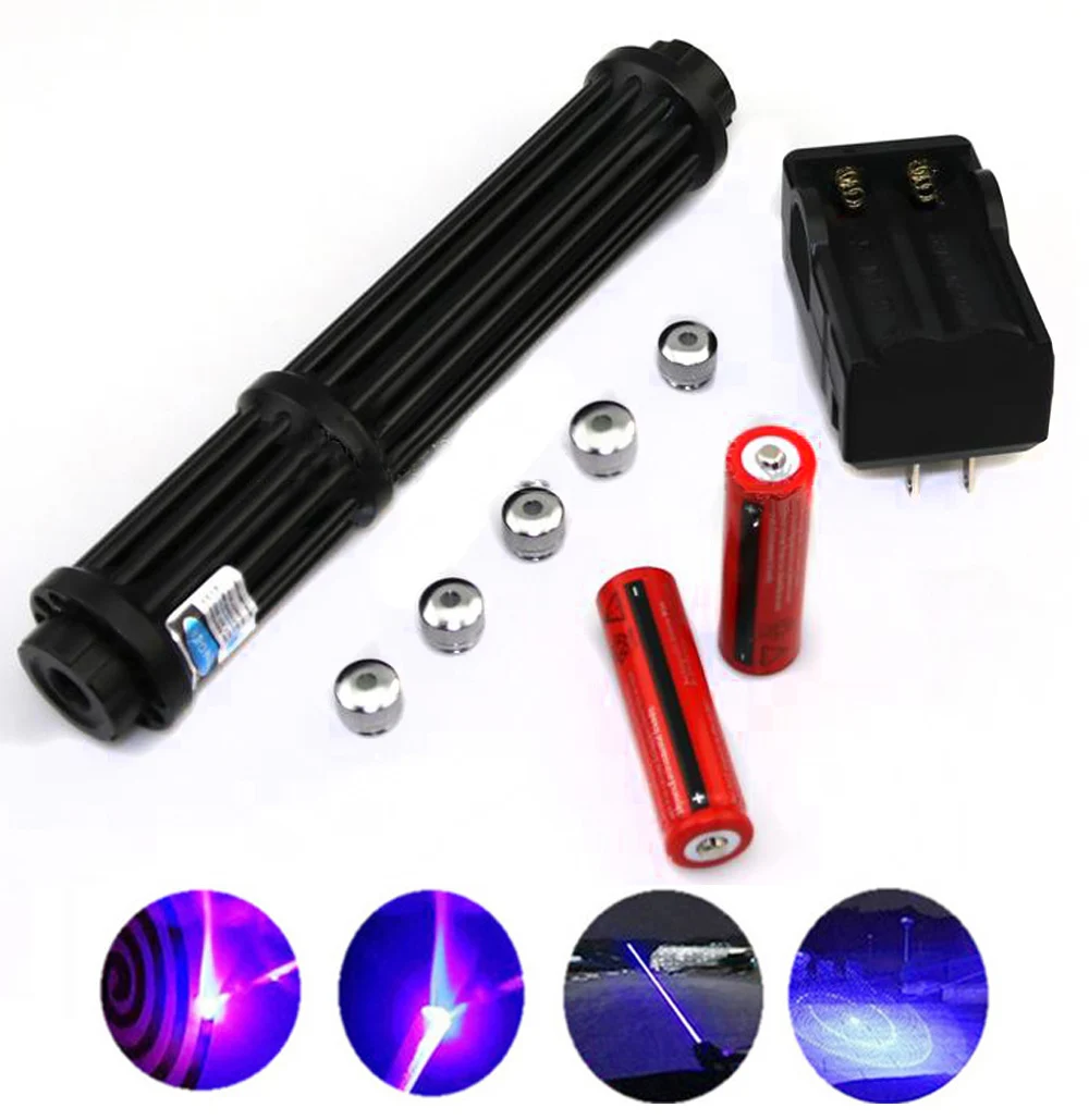 

High power Hunting blue laser pointers Rechargeable Adjustable Focus focusable 450nm powerful Lazer sight Burning Match