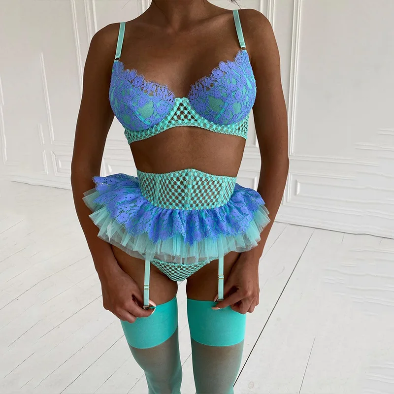 Sexy Floral Lingerie Fancy Beautiful Exotic Sets Embroidery Underwire Bra Thongs Garters Erotic Seamless Underwear Blue Set
Sexy Floral Lingerie Fancy Beautiful Exotic Sets Embroidery Underwire Bra Thongs Garters Erotic Seamless Underwear Blue Set