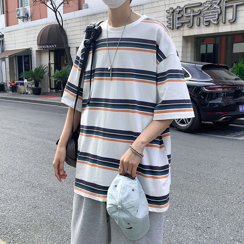 Oversized 100% Cotton Striped Ulzzang Unisex T Shirt Short Sleeve Summer Korean Loose Men Tops 2022 New Harajuku Woman Clothing
Oversized 100% Cotton Striped Ulzzang Unisex T Shirt Short Sleeve Summer Korean Loose Men Tops 2022 New Harajuku Woman Clothing