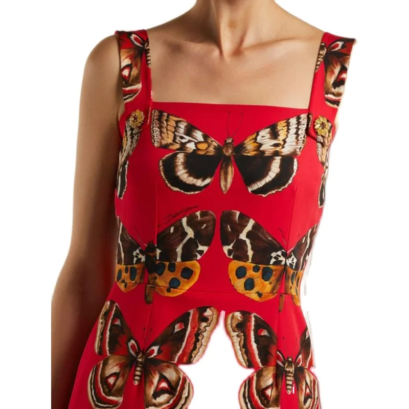 Women Summer Sexy Spaghetti Strap Metal Button Mermaid Dress Fashion Butterfly Print Printed Bodycon Runway Dress Vestidos
Women Summer Sexy Spaghetti Strap Metal Button Mermaid Dress Fashion Butterfly Print Printed Bodycon Runway Dress Vestidos