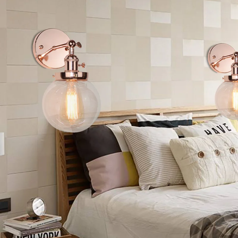 Nordic electroplating rose gold metal bedside wall lamp glass ball aisle corridor wall lamp MX4291444
Nordic electroplating rose gold metal bedside wall lamp glass ball aisle corridor wall lamp MX4291444