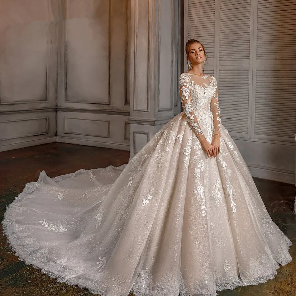 Luxury Vestido De Noiva Muslim Wedding Dresses Ball Gown Long Sleeves Tulle Appliques Lace Boho Wedding Gown Bridal Dresses
Luxury Vestido De Noiva Muslim Wedding Dresses Ball Gown Long Sleeves Tulle Appliques Lace Boho Wedding Gown Bridal Dresses