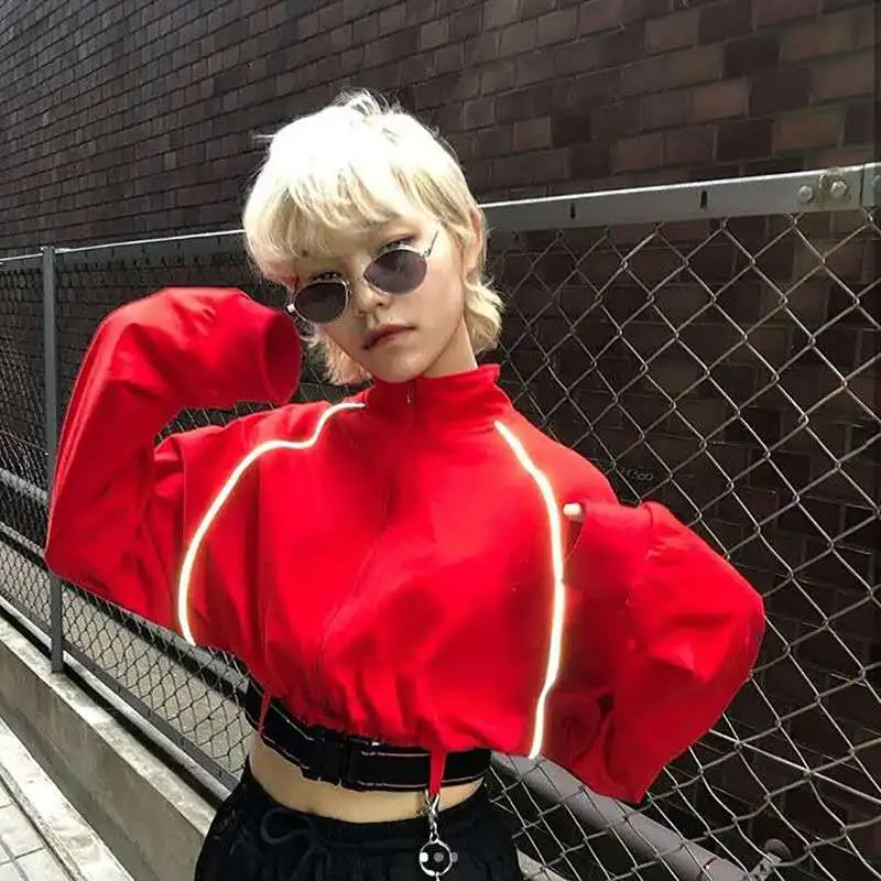 Hot Sale Turtleneck Zipper Women's Long Sleeve Loose Jacket Adjustable Buckle Fashion Lady Short Coat Red Size S,M,L
Hot Sale Turtleneck Zipper Women's Long Sleeve Loose Jacket Adjustable Buckle Fashion Lady Short Coat Red Size S,M,L