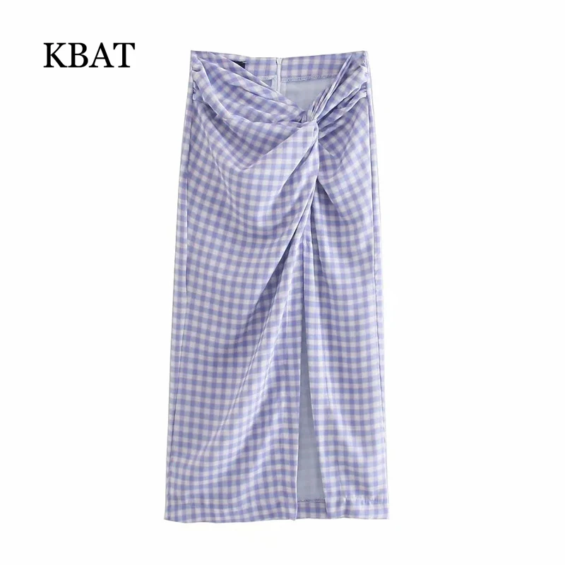 KBAT Women Skirts 2021 Summer Vintage Plaid High-Waisted Midi Skirt Women Clothing Elegant Ruched Zipper Slit Female Skirt
KBAT Women Skirts 2021 Summer Vintage Plaid High-Waisted Midi Skirt Women Clothing Elegant Ruched Zipper Slit Female Skirt