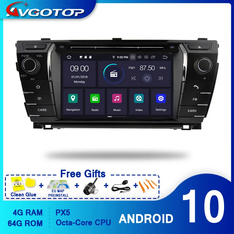 AVGOTOP Android 10 автомобильный DVD-плеер для TOYOTA COROLLA 2014 автомобильное радио авто Carplay IPS HD экран навигация 
AVGOTOP Android 10 автомобильный DVD-плеер для TOYOTA COROLLA 2014 автомобильное радио авто Carplay IPS HD экран навигация