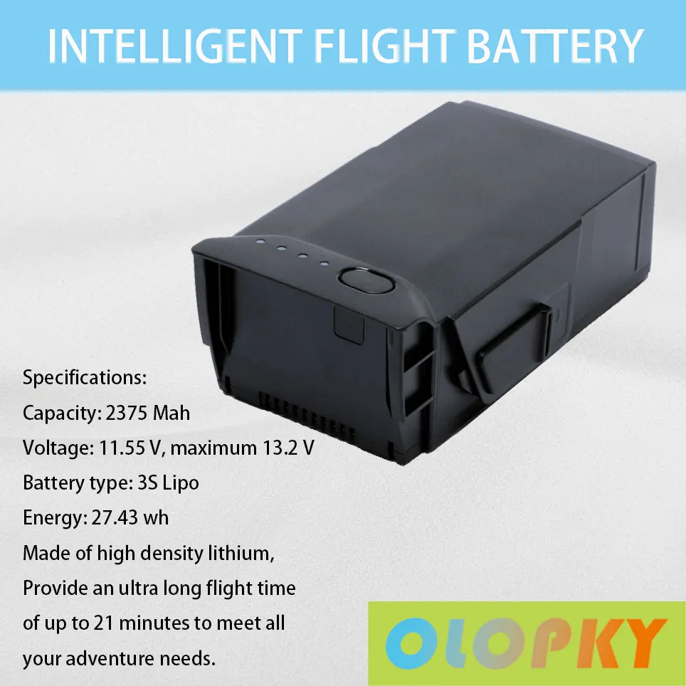 Аккумуляторы Mavic Air vol intelligente, оригинал, емкость 2375 мАч, до 21 минуты, для дрона DJI Mavic Air, новый
Аккумуляторы Mavic Air vol intelligente, оригинал, емкость 2375 мАч, до 21 минуты, для дрона DJI Mavic Air, новый