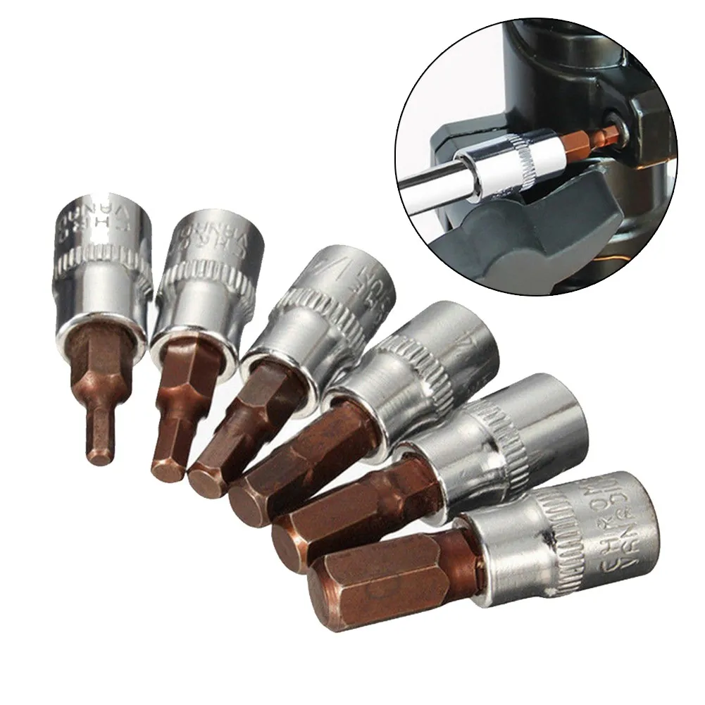 6pcs 1/4 Inch Hexagon Screwdriver Bit Socket S2 Press Fit Sleeve H3/H4/H5/H6/H7/H8 Ratchet Wrench Screwdriver Conversion Head
6pcs 1/4 Inch Hexagon Screwdriver Bit Socket S2 Press Fit Sleeve H3/H4/H5/H6/H7/H8 Ratchet Wrench Screwdriver Conversion Head