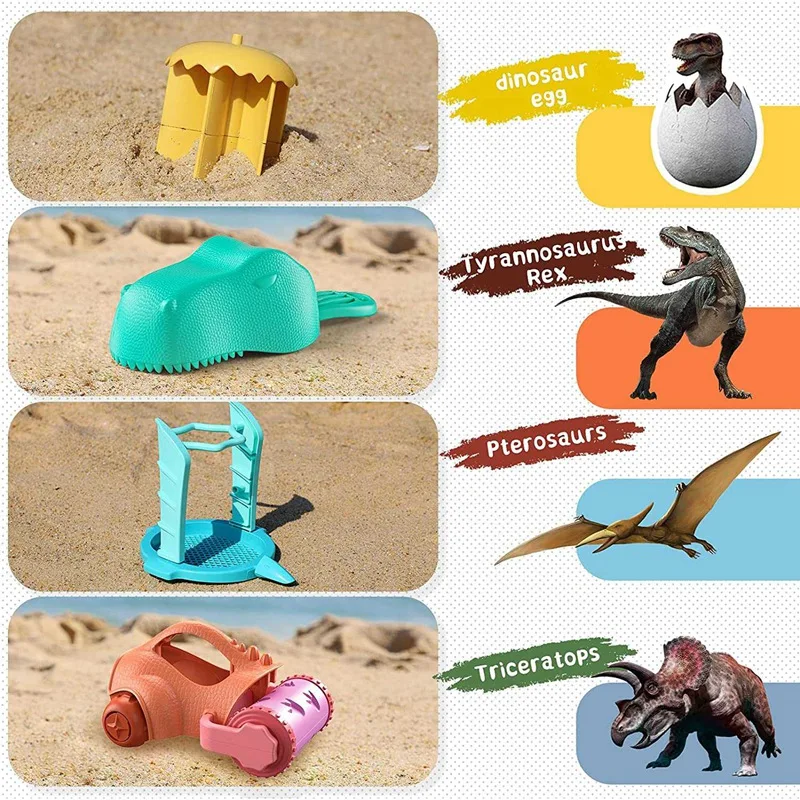 Sand Toys Set, Dinosaur Beach Toys Set Include Sand Water Wheel with Funnel ,Sand Shovel, Bucket, Sifter, Sand Toy
Sand Toys Set, Dinosaur Beach Toys Set Include Sand Water Wheel with Funnel ,Sand Shovel, Bucket, Sifter, Sand Toy