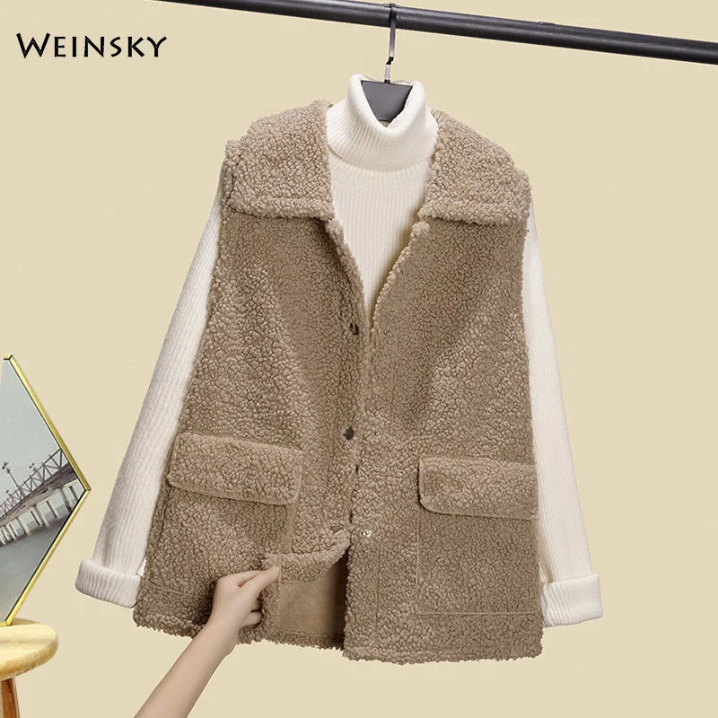 Women Fuzzy Short Warm Vest Lady Spring And Autumn Solid Color Sleeveless Jacket
Women Fuzzy Short Warm Vest Lady Spring And Autumn Solid Color Sleeveless Jacket