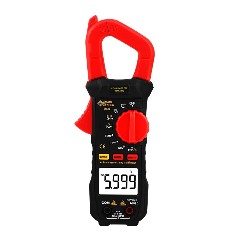 Цифровой мультиметр ST822, Бесконтактный вольтметр с функцией True RMS, для измерения переменного/постоянного напряжения, температуры, Ом 
Цифровой мультиметр ST822, Бесконтактный вольтметр с функцией True RMS, для измерения переменного/постоянного напряжения, температуры, Ом