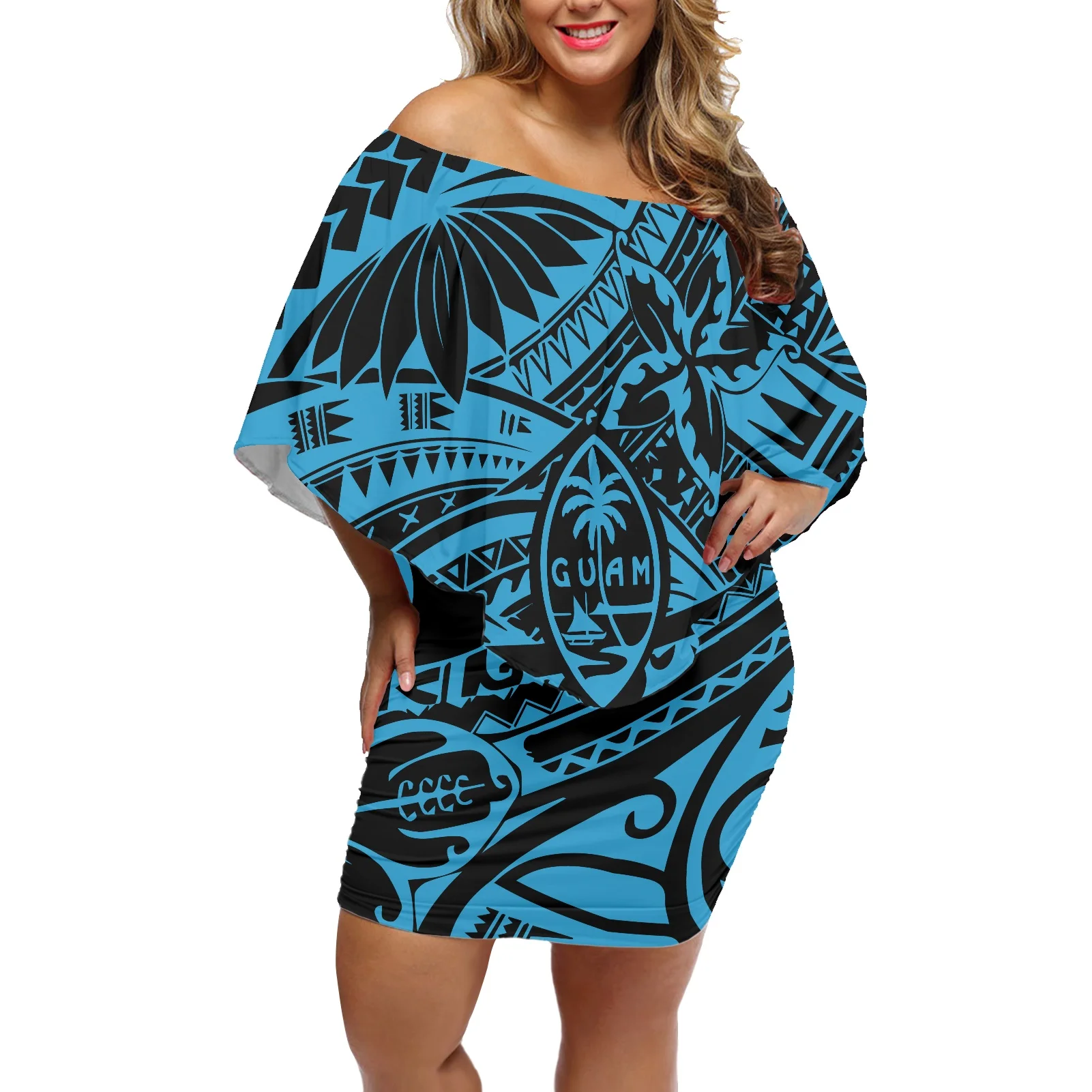 Hot Selling Polynesian Hawaiian Style Sexy Hips Dress With Guam Logo Ruffles Party Banquet Mini Bodycon Evening Dress Custom
Hot Selling Polynesian Hawaiian Style Sexy Hips Dress With Guam Logo Ruffles Party Banquet Mini Bodycon Evening Dress Custom