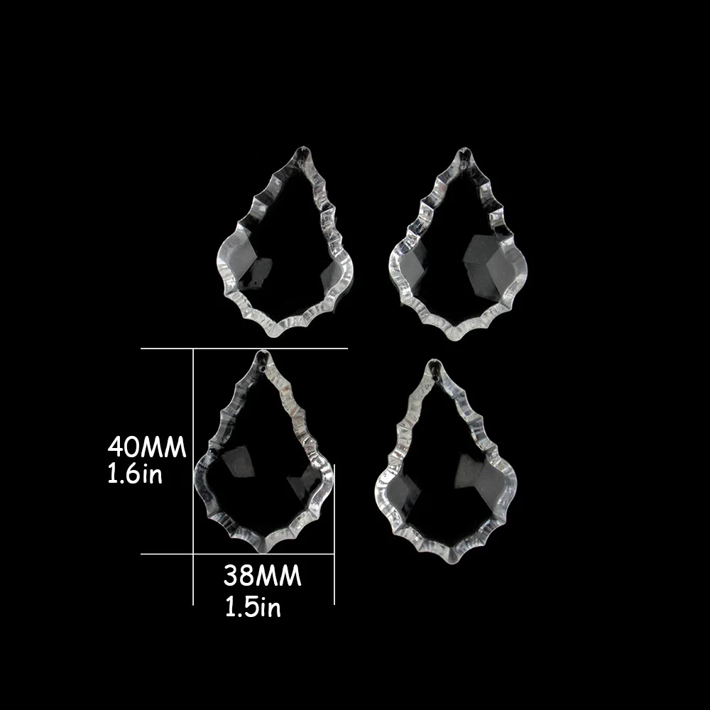 Transparent Color 38mm Acrylic Chandelier Pendant 100pcs/Lot Maple Leaf Prisms For Wedding Home Decorations Parts 
Transparent Color 38mm Acrylic Chandelier Pendant 100pcs/Lot Maple Leaf Prisms For Wedding Home Decorations Parts