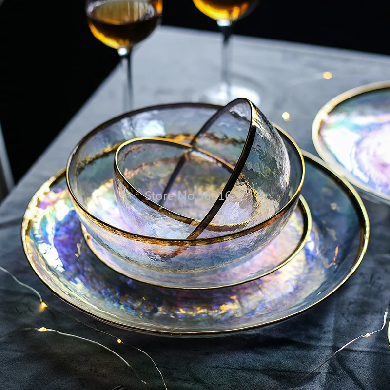 Colorful glass tableware plate Dessert salad bowl Western dish creative dinner tray fruit plate dinnerware sets plate
Colorful glass tableware plate Dessert salad bowl Western dish creative dinner tray fruit plate dinnerware sets plate