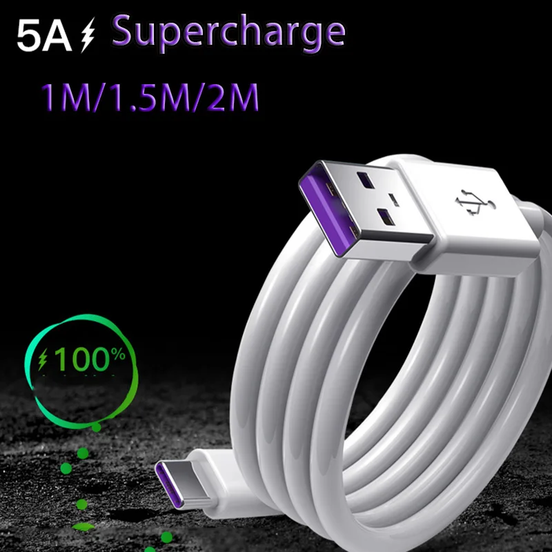 Оригинальный 5A кабель для huawei P30 P20 mate 10 20 P10 plus honor magic 2 nova 5 pro супер зарядки supercharge