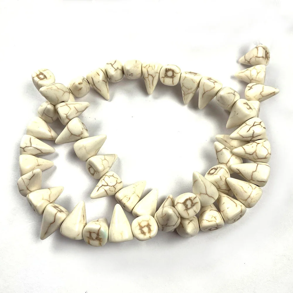 50pcs Natural Stone Beads Tower Shape White Turquoises Beads for Jewelry Making DIY Bracelet Necklace Accessories Size 8x12mm 
50pcs Natural Stone Beads Tower Shape White Turquoises Beads for Jewelry Making DIY Bracelet Necklace Accessories Size 8x12mm