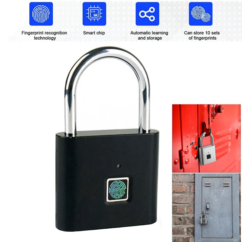 Biometric Door Lock Keyless Fingerprint Padlock Security Fingerprint Lock Electric Luggage Case Smart Lock Anti-theft Door Lock 
Biometric Door Lock Keyless Fingerprint Padlock Security Fingerprint Lock Electric Luggage Case Smart Lock Anti-theft Door Lock