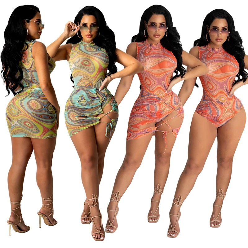 Summer Clothing Swimsuit Women Print Mesh Sheer Bodysuit Cover Up Two Piece Set Bathing Suit Swimwear Beachwear Wholesale Items
Summer Clothing Swimsuit Women Print Mesh Sheer Bodysuit Cover Up Two Piece Set Bathing Suit Swimwear Beachwear Wholesale Items