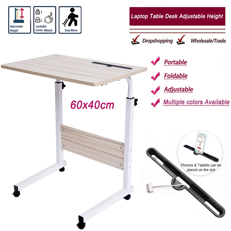 

2020Laptop Desk 60*40CM Computer Table Adjustable Portable Rotate Laptop Bed Table Can be Lifted Standing Desk