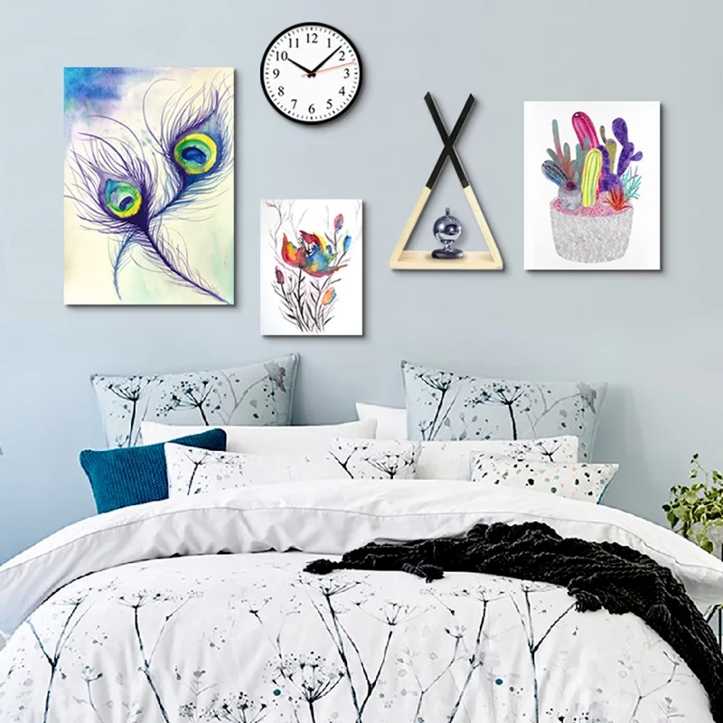 Watercolor Hanging Wall Canvas Painting Art Flower Peacock Feather Plant Print Picture Home Decor Poster For Living Room Bedroom
Watercolor Hanging Wall Canvas Painting Art Flower Peacock Feather Plant Print Picture Home Decor Poster For Living Room Bedroom