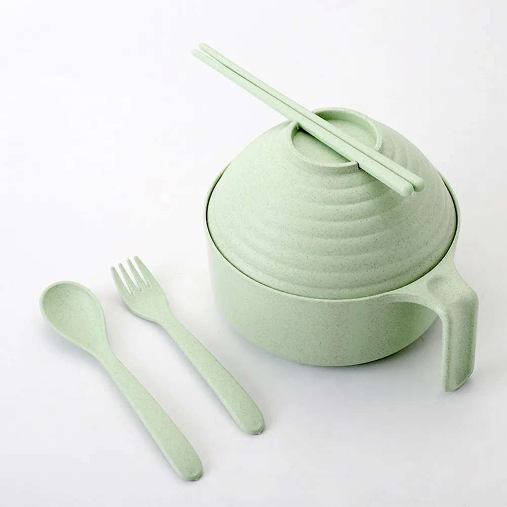 5Pcs Wheat Straw Tableware Set With Lid Bowl Spoon Fork Chopsticks Dinnerware Set Salad Soup Eco-Friendly Kitchen Tableware
5Pcs Wheat Straw Tableware Set With Lid Bowl Spoon Fork Chopsticks Dinnerware Set Salad Soup Eco-Friendly Kitchen Tableware
