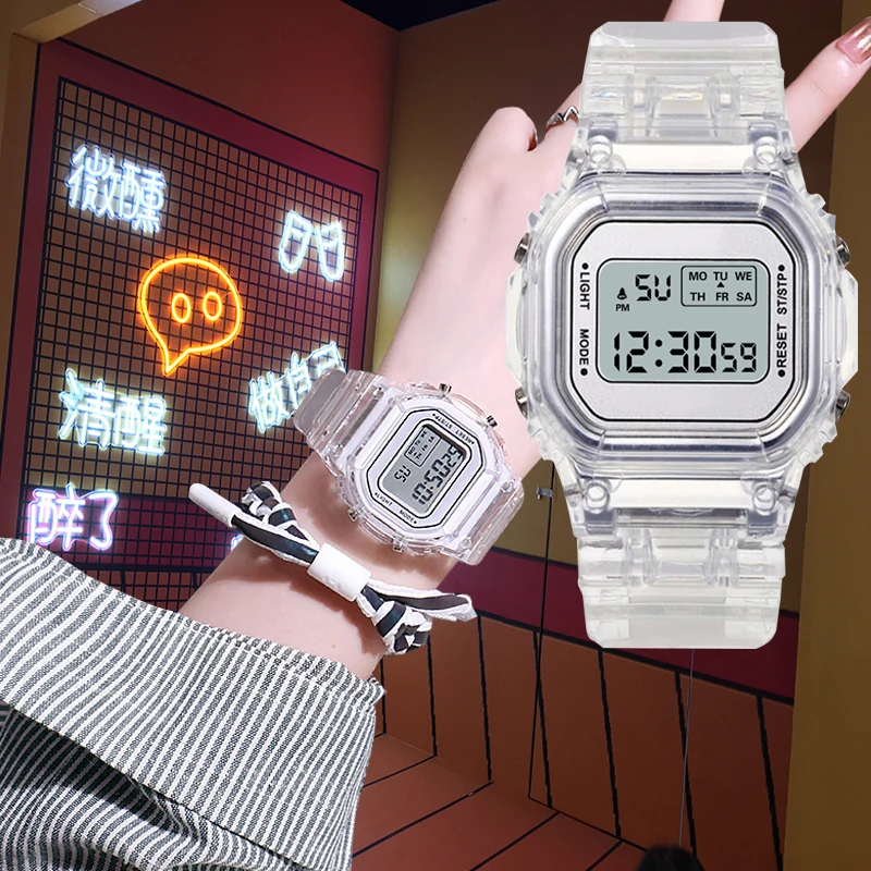 2021 New Fashion Watch Women Men Gold Casual Transparent Digital Sport Watches Lover's Gift Clock Children Women's watches
2021 New Fashion Watch Women Men Gold Casual Transparent Digital Sport Watches Lover's Gift Clock Children Women's watches