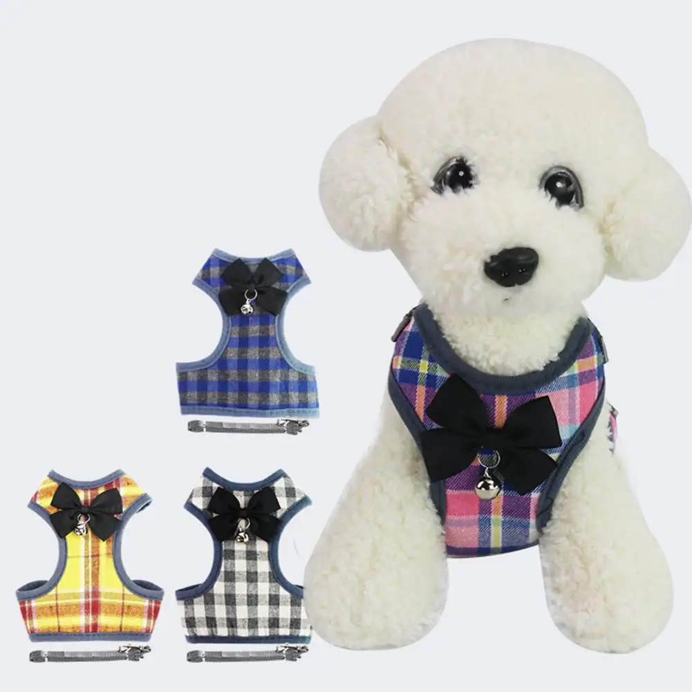 Useful Puppy Harness Long Rope Stainless Fabric Bowknot Plaid Dog Harness
Useful Puppy Harness Long Rope Stainless Fabric Bowknot Plaid Dog Harness