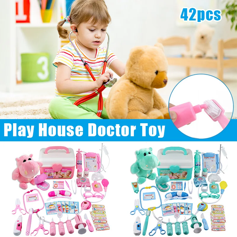 42pcs/set Children Pretend Play Toy Set Simulation Doctor Clinic Appliances with Storage Box YH-17 | Игрушки и хобби