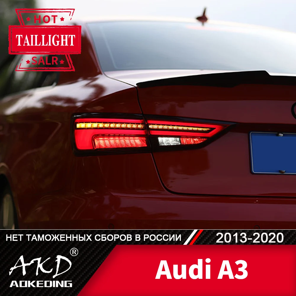 

Задняя фара для Audi A3 2013-2019 A3, задние фонари, противотуманные фары, дневные ходовые огни, DRL, тюнинг, автомобильные аксессуары