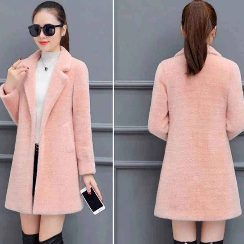 2020 Warm Autumn Winter Faux fur coat female Elegant Mid-Long New Korean Women's popular Outerwear Thicken Woolen Coats
2020 Warm Autumn Winter Faux fur coat female Elegant Mid-Long New Korean Women's popular Outerwear Thicken Woolen Coats