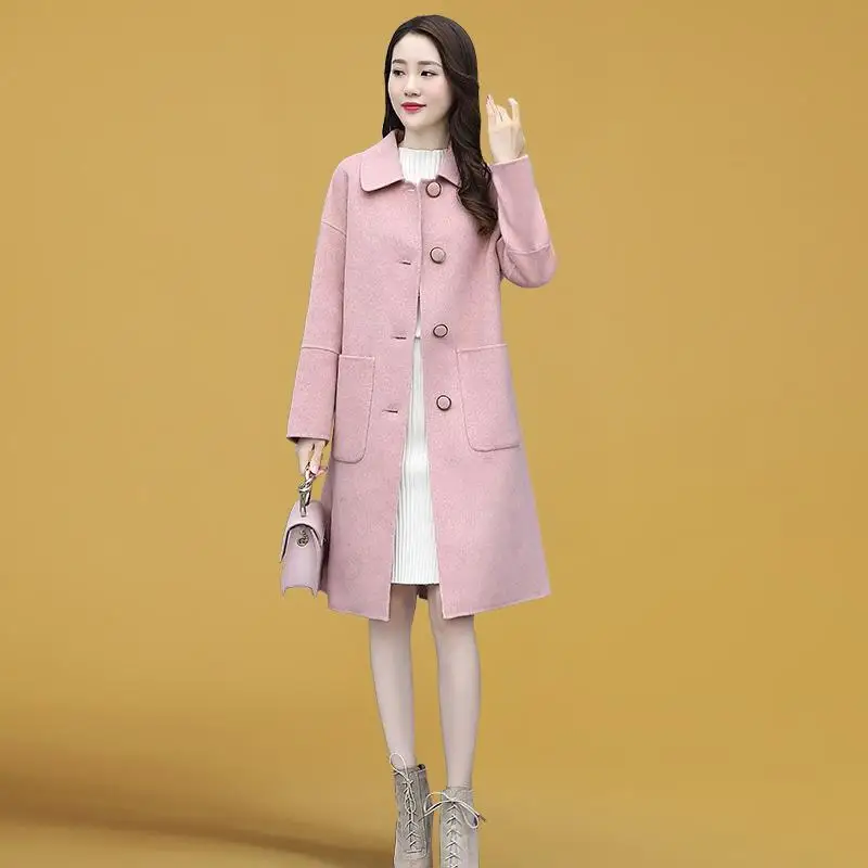 Woolen Coat Women's Mid-length Winter Clothes New Women's Winter Doll Collar Temperament Red Woolen Coat
Woolen Coat Women's Mid-length Winter Clothes New Women's Winter Doll Collar Temperament Red Woolen Coat