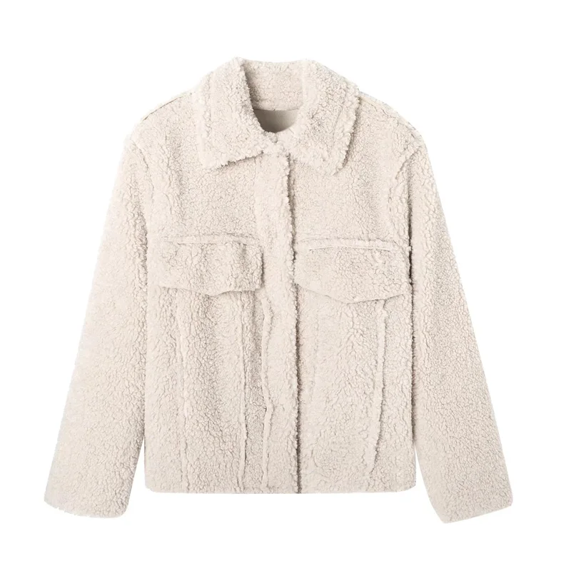 Xitimeao Women's Fashion Fleece Double-sided Jacket Retro Long Sleeve Flip Pocket Women's Shirt Coat Fashion Top
Xitimeao Women's Fashion Fleece Double-sided Jacket Retro Long Sleeve Flip Pocket Women's Shirt Coat Fashion Top