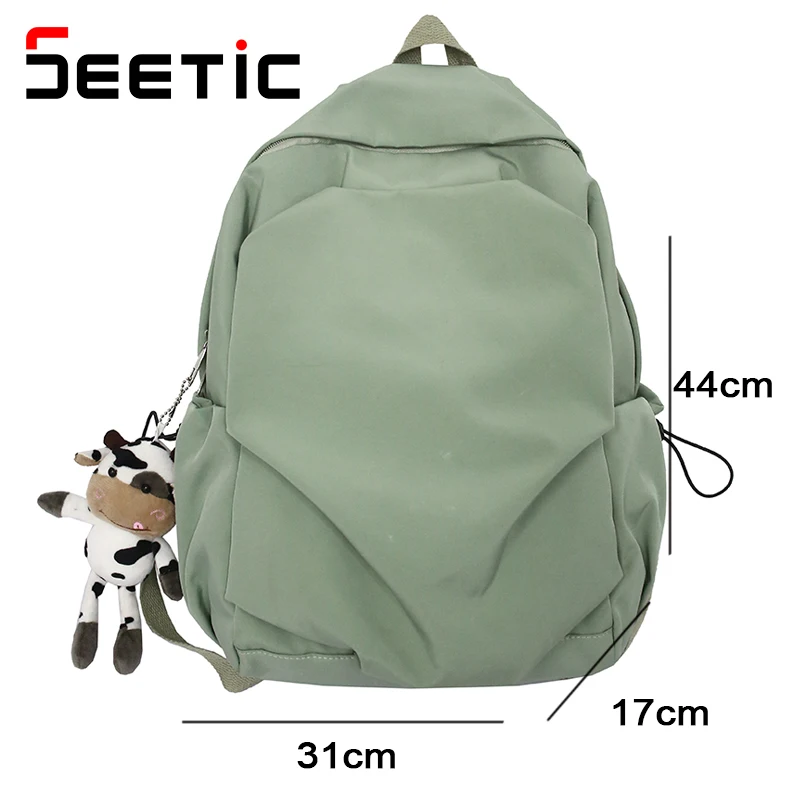 SEETIC Fashion Solid Color Laptop Bag Unisex Nylon Travel Bag Women Large Capacity SchoolBag For Teens Quality Student Schoolbag
SEETIC Fashion Solid Color Laptop Bag Unisex Nylon Travel Bag Women Large Capacity SchoolBag For Teens Quality Student Schoolbag