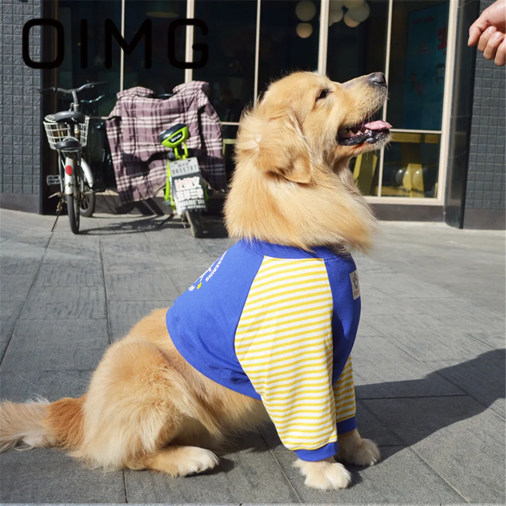 OIMG Patchwork Medium Large Dogs Clothes Striped Pet Clothing Labrador Alaskan Long Sleeve Dog Shirts Soft Big Dogs Accessories
OIMG Patchwork Medium Large Dogs Clothes Striped Pet Clothing Labrador Alaskan Long Sleeve Dog Shirts Soft Big Dogs Accessories