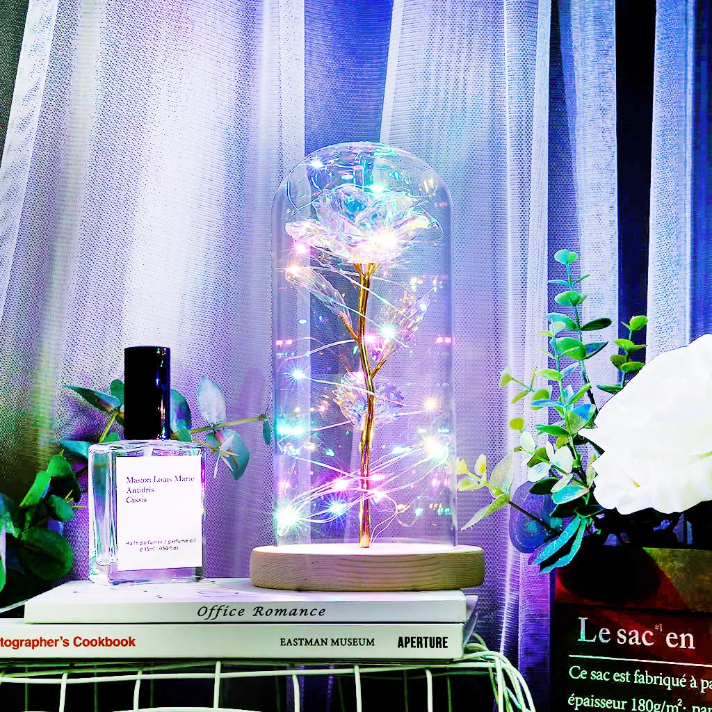 Glass Led Light Rose Flower Indoor Beauty Decorations Home Decor For Valentine's Day Mother's Day Gift Accessories Supplies
Glass Led Light Rose Flower Indoor Beauty Decorations Home Decor For Valentine's Day Mother's Day Gift Accessories Supplies