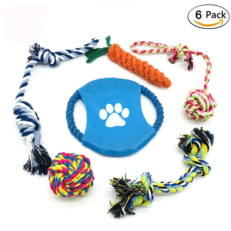 6pcs Dog Toys Set Puppy Chew Toys Durable Cotton Rope Knot Molar Bite Ball Pet Training Toys For Small Medium Dog Clean Teeth
6pcs Dog Toys Set Puppy Chew Toys Durable Cotton Rope Knot Molar Bite Ball Pet Training Toys For Small Medium Dog Clean Teeth