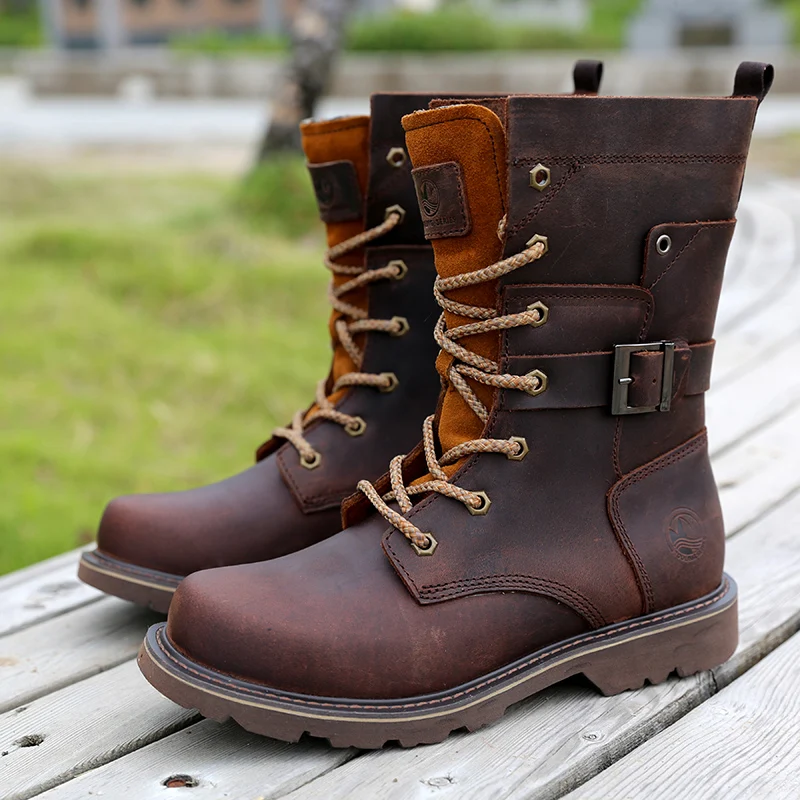 Military Genuine Leather Combat Boots Spring Autumn Men Long Boots Lace Up Male Motorcycle Boots
Military Genuine Leather Combat Boots Spring Autumn Men Long Boots Lace Up Male Motorcycle Boots