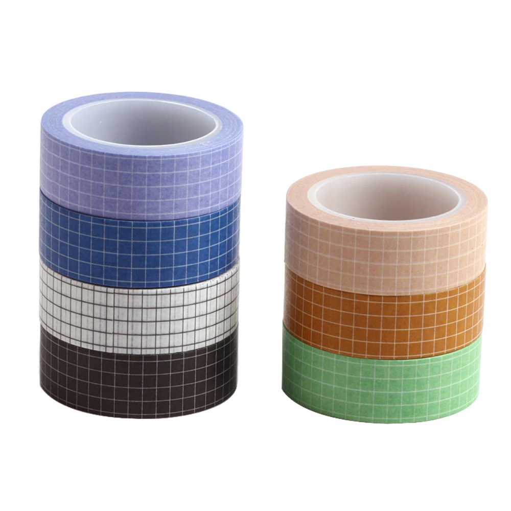 

Grid Washi Tape 10M Colorful Writable Paper Adhesive Masking Tape 15MM Width Sticky Paper Tape for Journals Planner Gift Idea