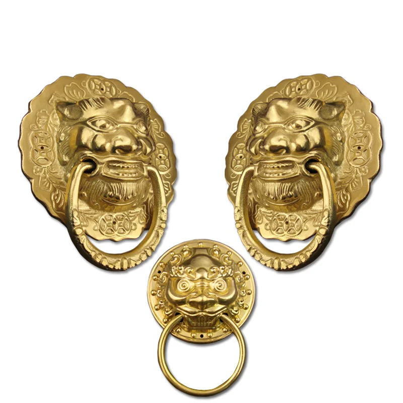 Archaize door knocker handle beast head tiger opposite courtyard pure copper pull ring
Archaize door knocker handle beast head tiger opposite courtyard pure copper pull ring