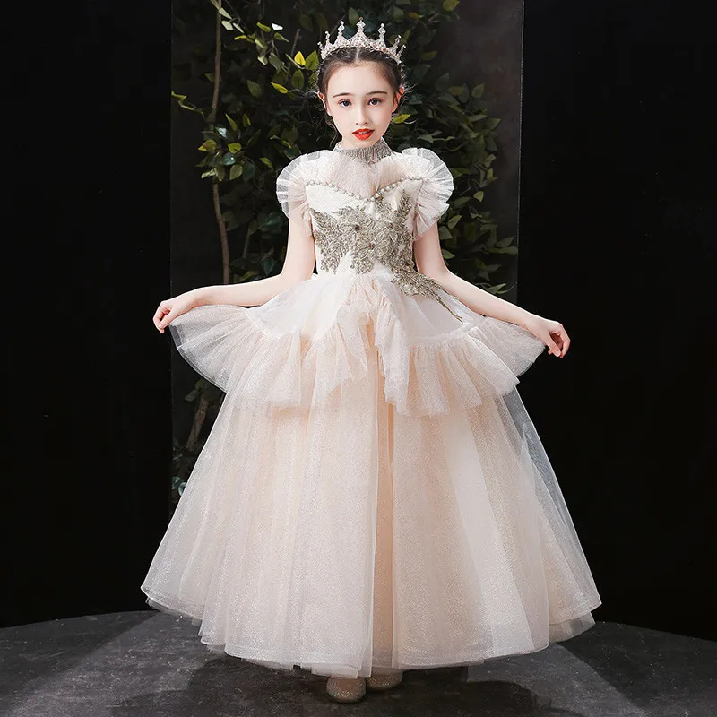 3~14T Girls Kids Champagne Color Birthday Wedding Party Princess Ball Gown Dress Children First Communication Performance Dress
3~14T Girls Kids Champagne Color Birthday Wedding Party Princess Ball Gown Dress Children First Communication Performance Dress