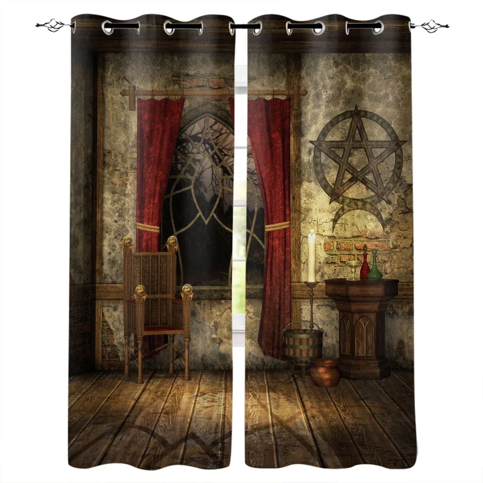 Medieval House Retro Style Witchcraft Divination Window Curtains Living Room Bedroom Kitchen Curtain Drapes Window Treatment
Medieval House Retro Style Witchcraft Divination Window Curtains Living Room Bedroom Kitchen Curtain Drapes Window Treatment