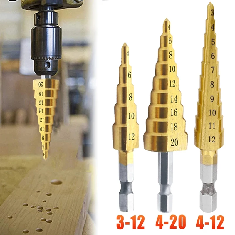 3Pcs/Set HSS Cobalt Step Cone Drill Bit Wood/Metal Hole Cutter Drill Triangle ShankSpiral Groove Stepped Drill Bit Cut Tool
3Pcs/Set HSS Cobalt Step Cone Drill Bit Wood/Metal Hole Cutter Drill Triangle ShankSpiral Groove Stepped Drill Bit Cut Tool