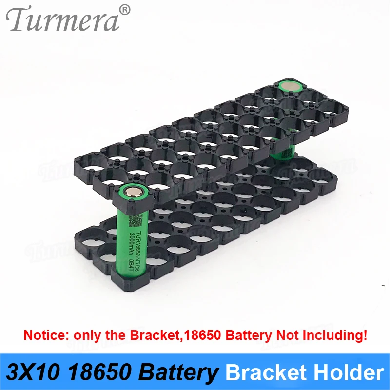 Turmera 10X3 18650 Lithium Battery Bracket Holder Plastic for 12V 24V 36V E-Bike Battery Pack or Solar Energy Storage System Use 
Turmera 10X3 18650 Lithium Battery Bracket Holder Plastic for 12V 24V 36V E-Bike Battery Pack or Solar Energy Storage System Use