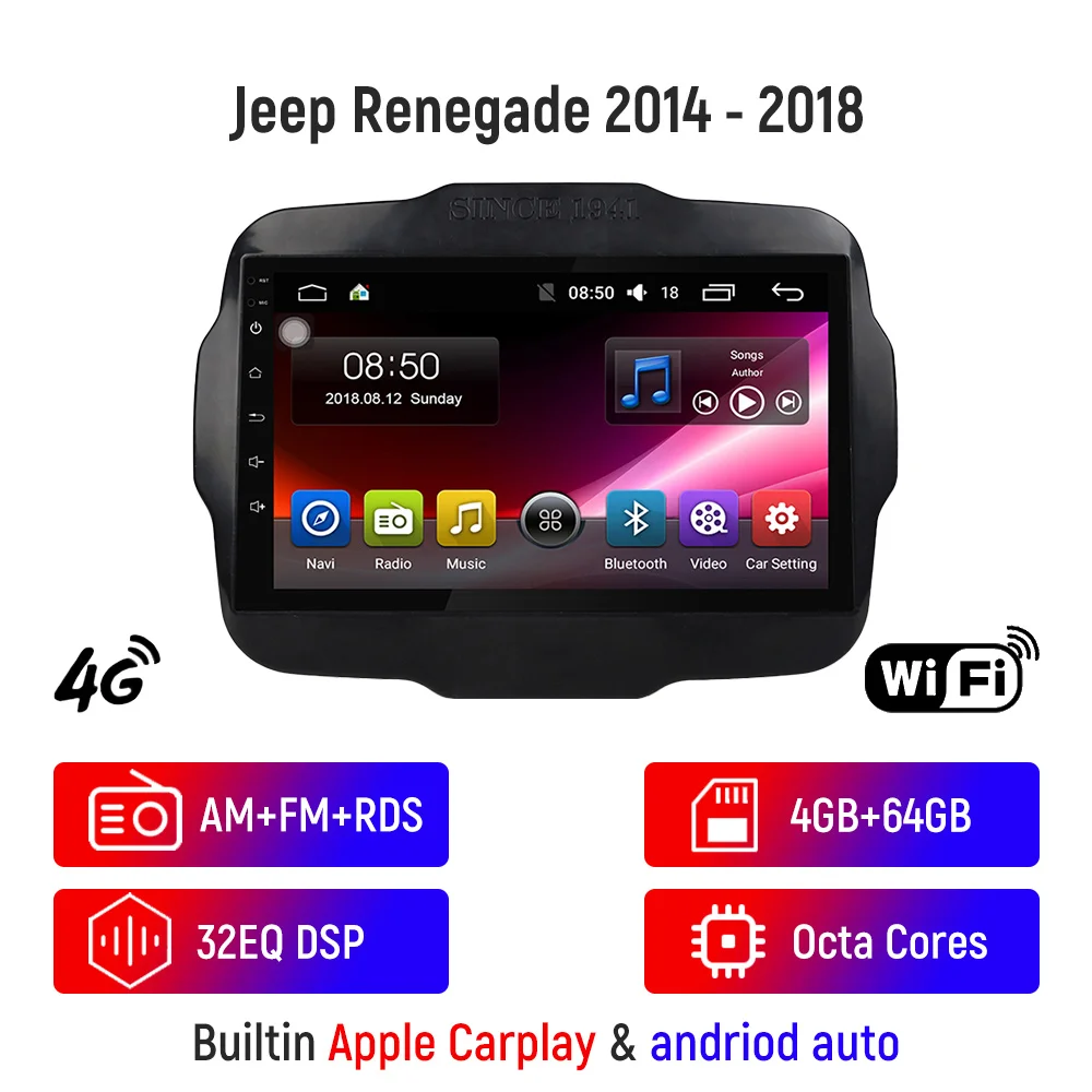 4G+64G GSP 2 Din Android 9.0 NET Car Radio Multimedia Video Player For Jeep Renegade 2014 2015 2016 2017 2018 Carplay WiFi BT
4G+64G GSP 2 Din Android 9.0 NET Car Radio Multimedia Video Player For Jeep Renegade 2014 2015 2016 2017 2018 Carplay WiFi BT